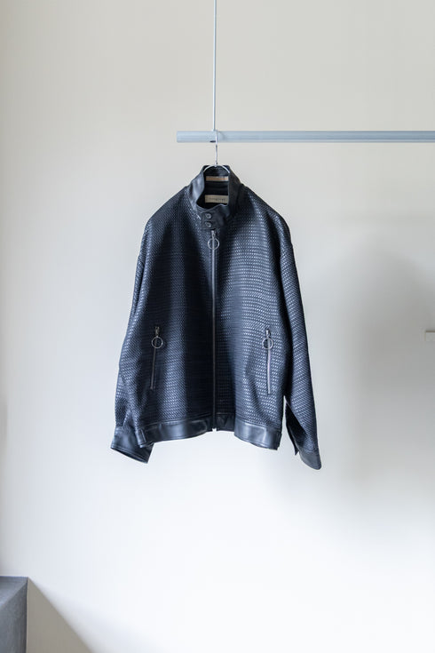 【tangenet】"Weaving Leather Blouson"